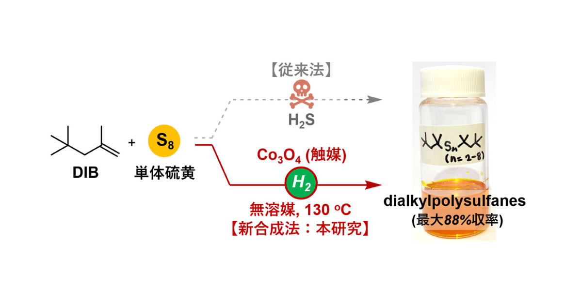 九州大学，水素利用触媒プロセスを用いた革新的な硫黄化合物合成法について発表