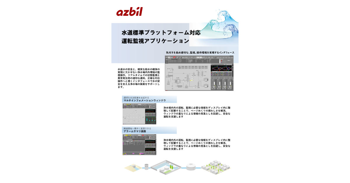 アズビル，クラウド型監視システム「水道標準プラットフォーム対応Harmonas-DEO」を販売開始