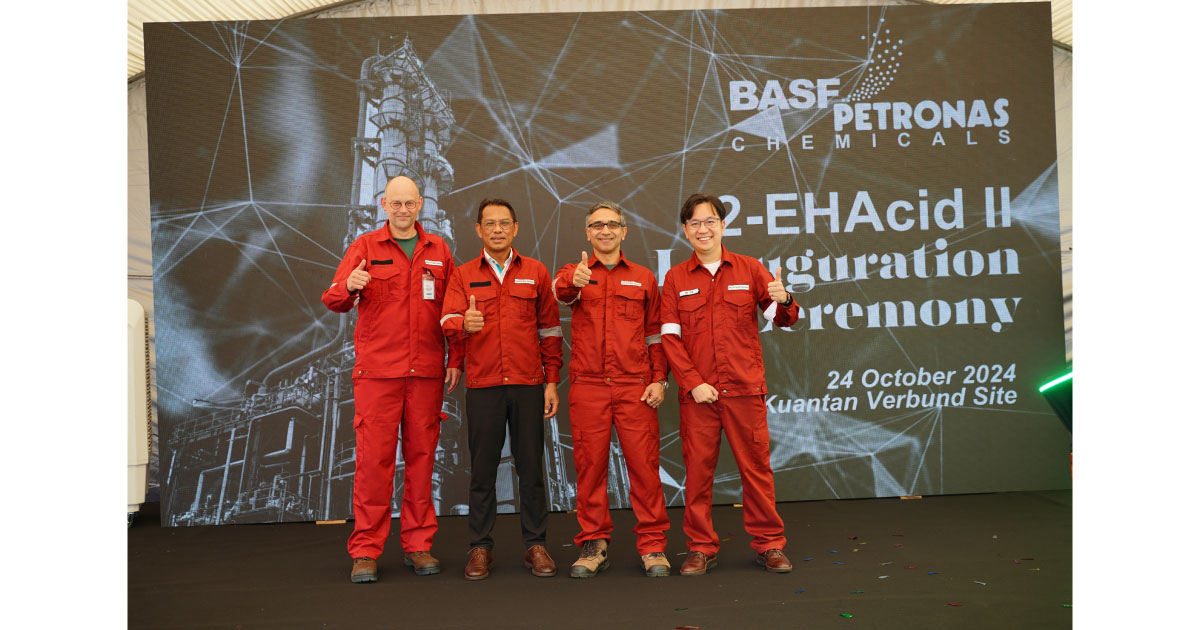 BASF PETRONAS Chemicals，マレーシアのクアンタンに2-エチルヘキサン酸の新プラントを竣工