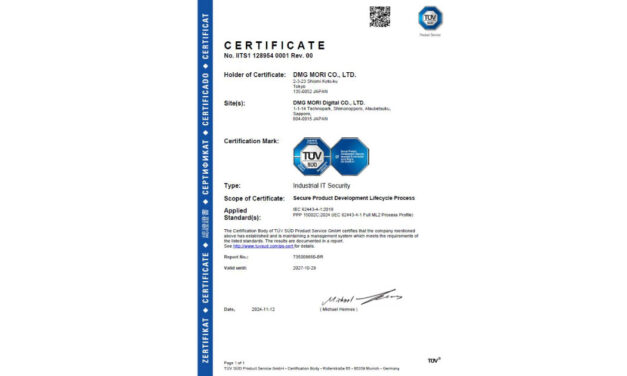 DMG森精機，IEC62443 4-1認証取得，製品開発のセキュリティプロセスを強化