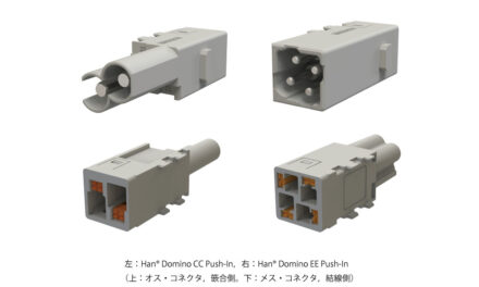 ハーティング，産業用コネクタ「Han-Modular Domino」に工具不要の迅速結線タイプを追加